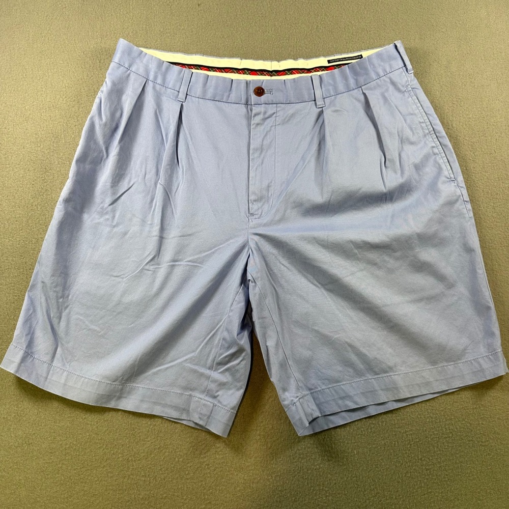 Polo Golf Ralph Lauren Mens 36 Blue Fairway Fit Pleated Cotton Stretch Shorts